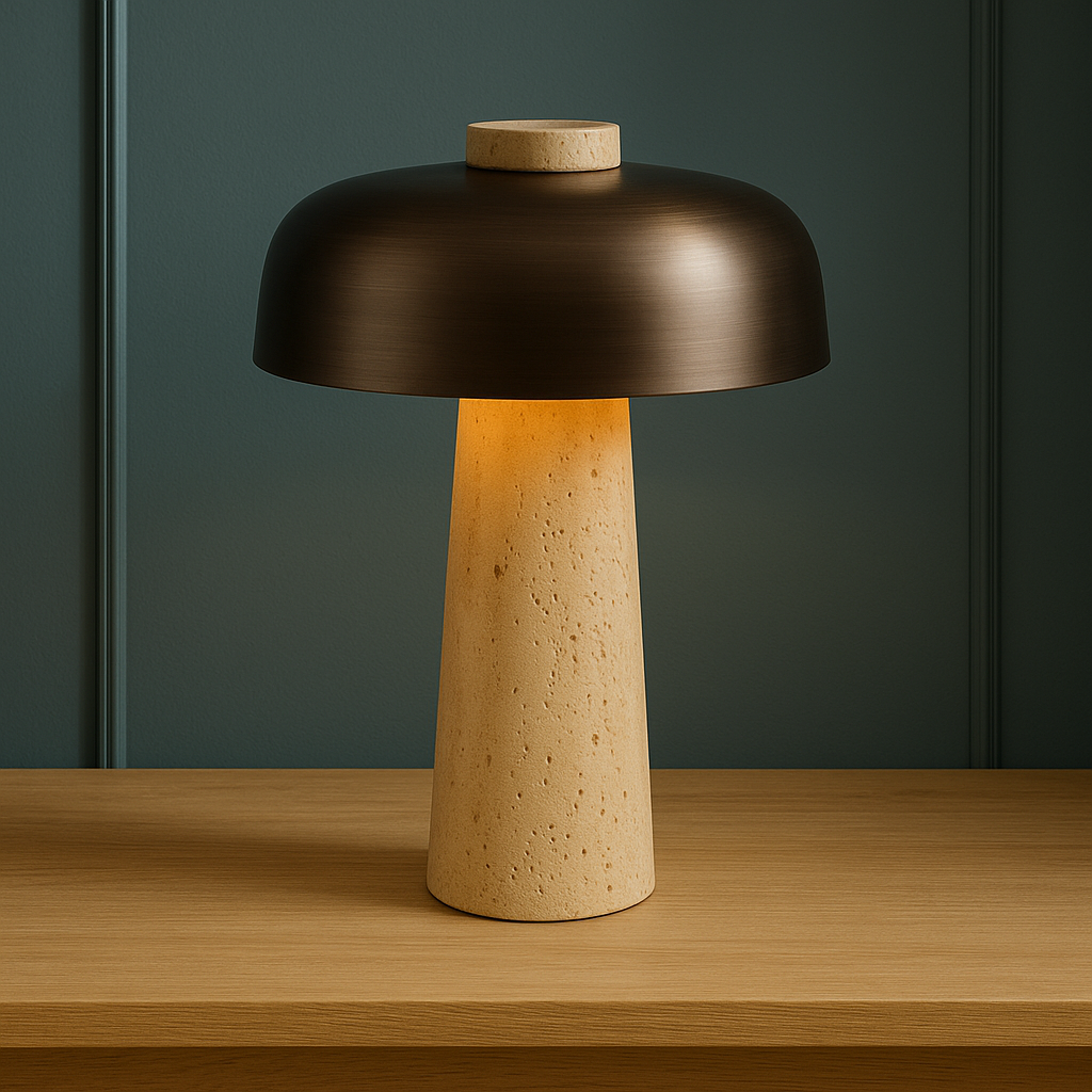 Lunava | Travertine Table Lamp – Warm Light & Modern Minimalist Design