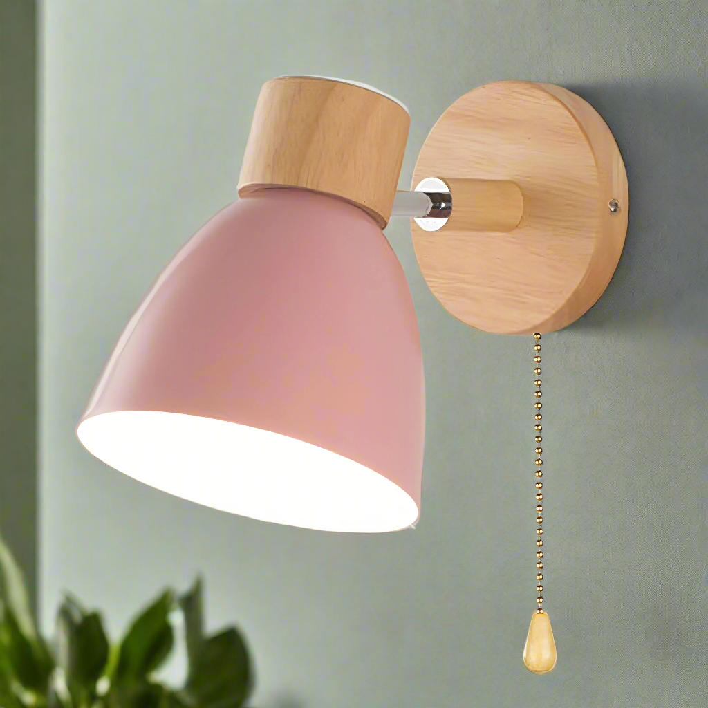 Scandinavian Inspired Wall Light with Easy Pull Switch