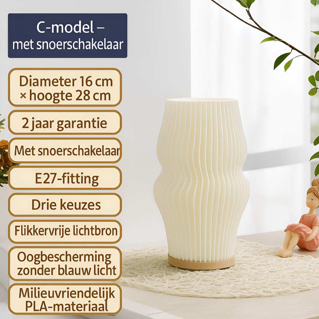 LunaSwirl | Luxury Modern Swirl LED Table Lamp – Elegant Ambient Lighting