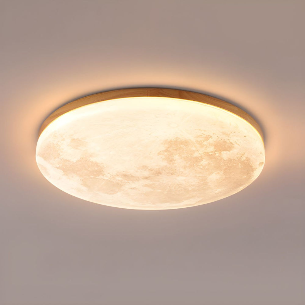 Modern Moon-Inspired LED Ceiling Light – Soft Ambient Flush Mount