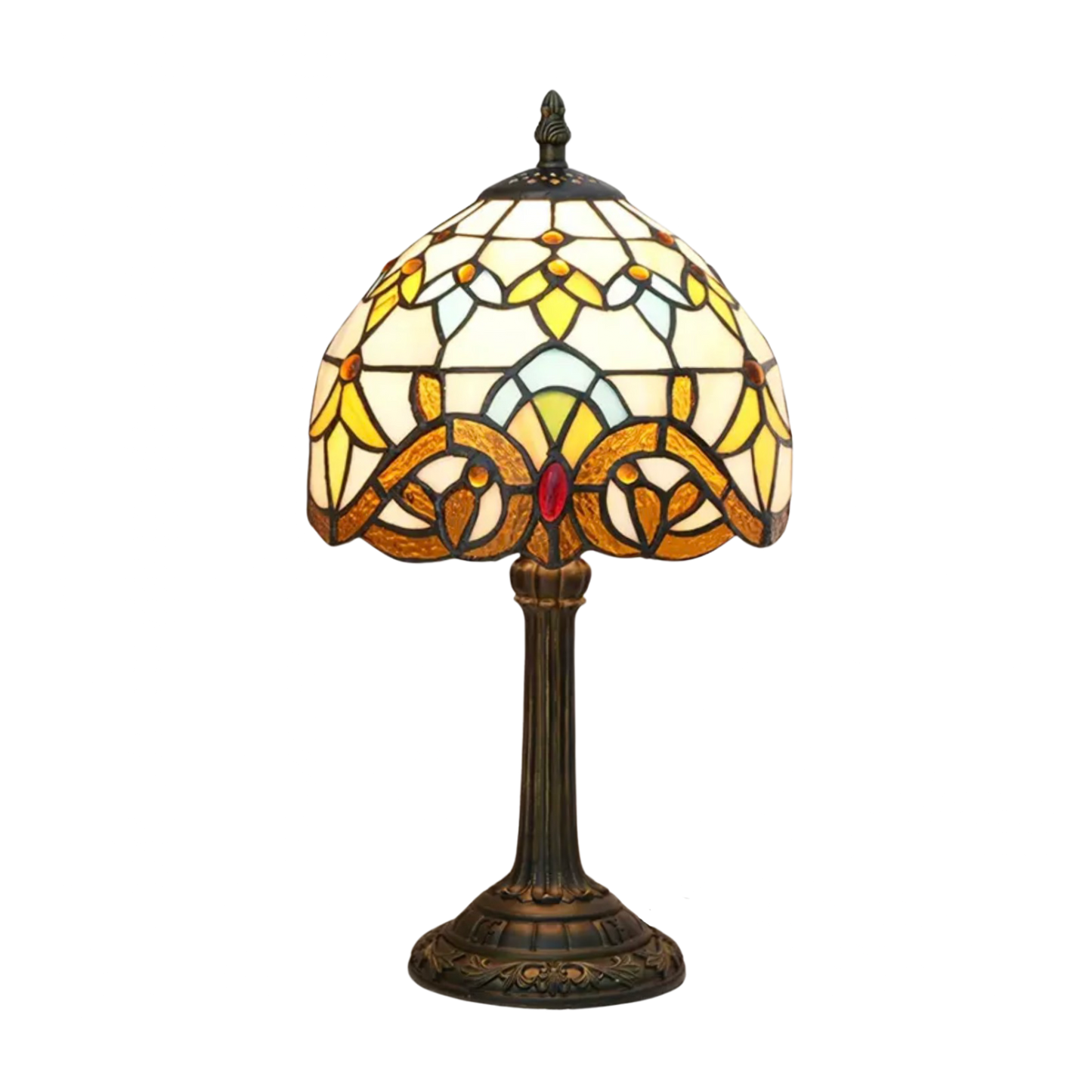 VerreMystique Tiffany Lamp – Timeless Stained Glass Table Lamp for Warm Ambient Lighting