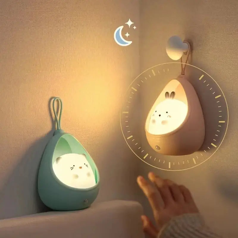 PurrLight – Cute Animal Night Light LED Bedside Lamp for Kids