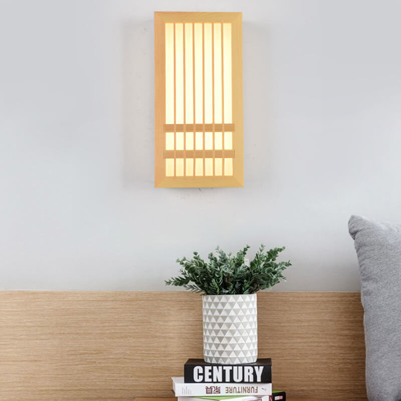 ShizuLight | Japanese Wooden LED Wall Lamp – Minimalist Zen-Inspired Lighting