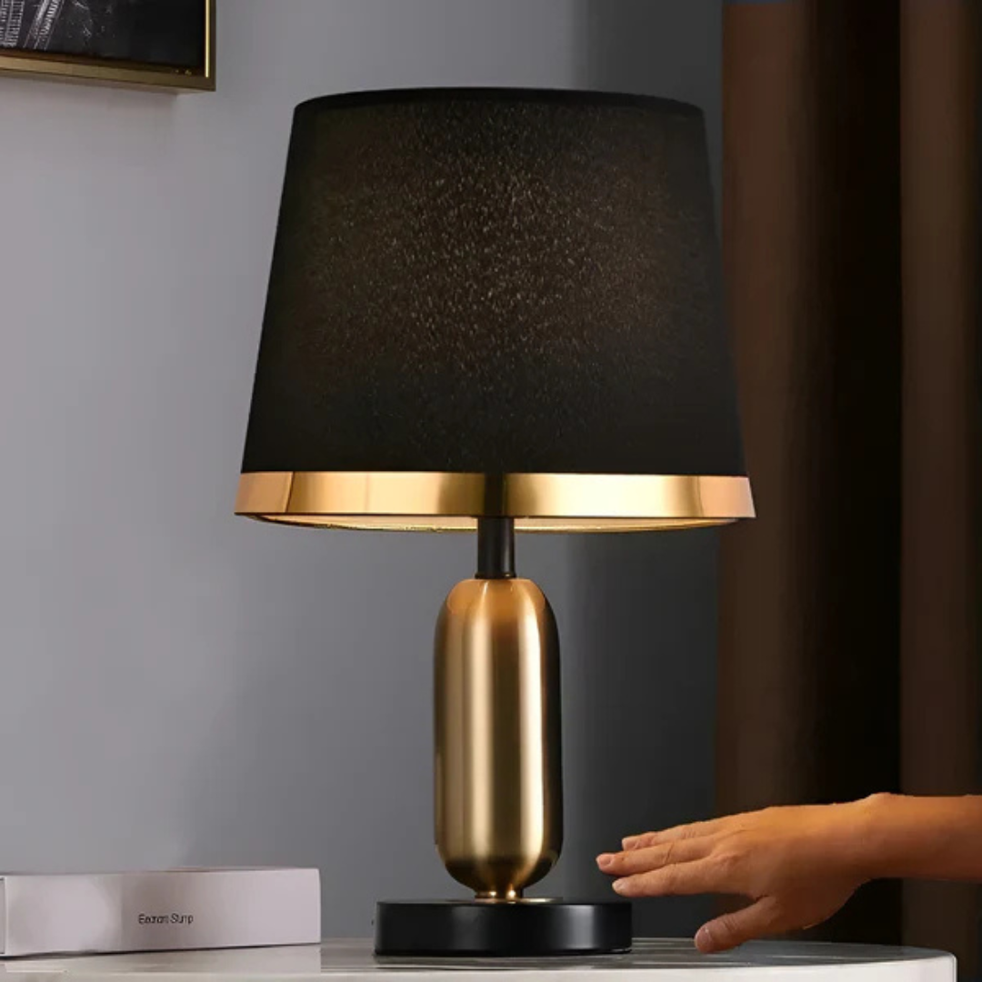 Lumivara Modern Black Fabric Table Lamp – Elegant Home Lighting