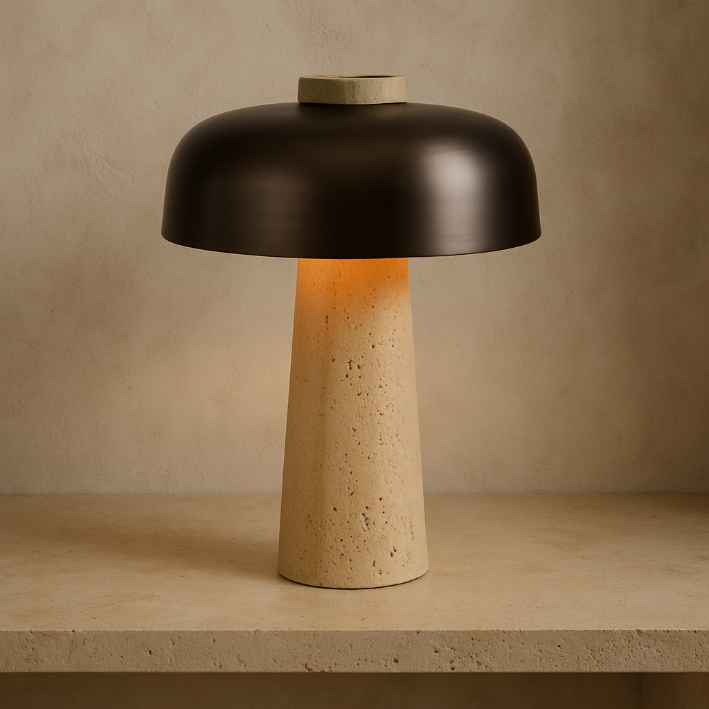 Lunava | Travertine Table Lamp – Warm Light & Modern Minimalist Design