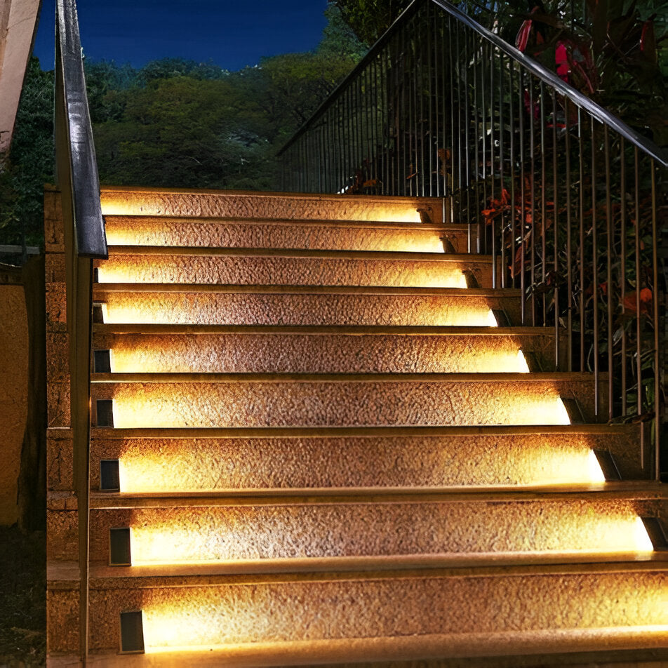 2-Pack Triangular Solar Step Lights – IP67 Waterproof LED Outdoor Garden Lights