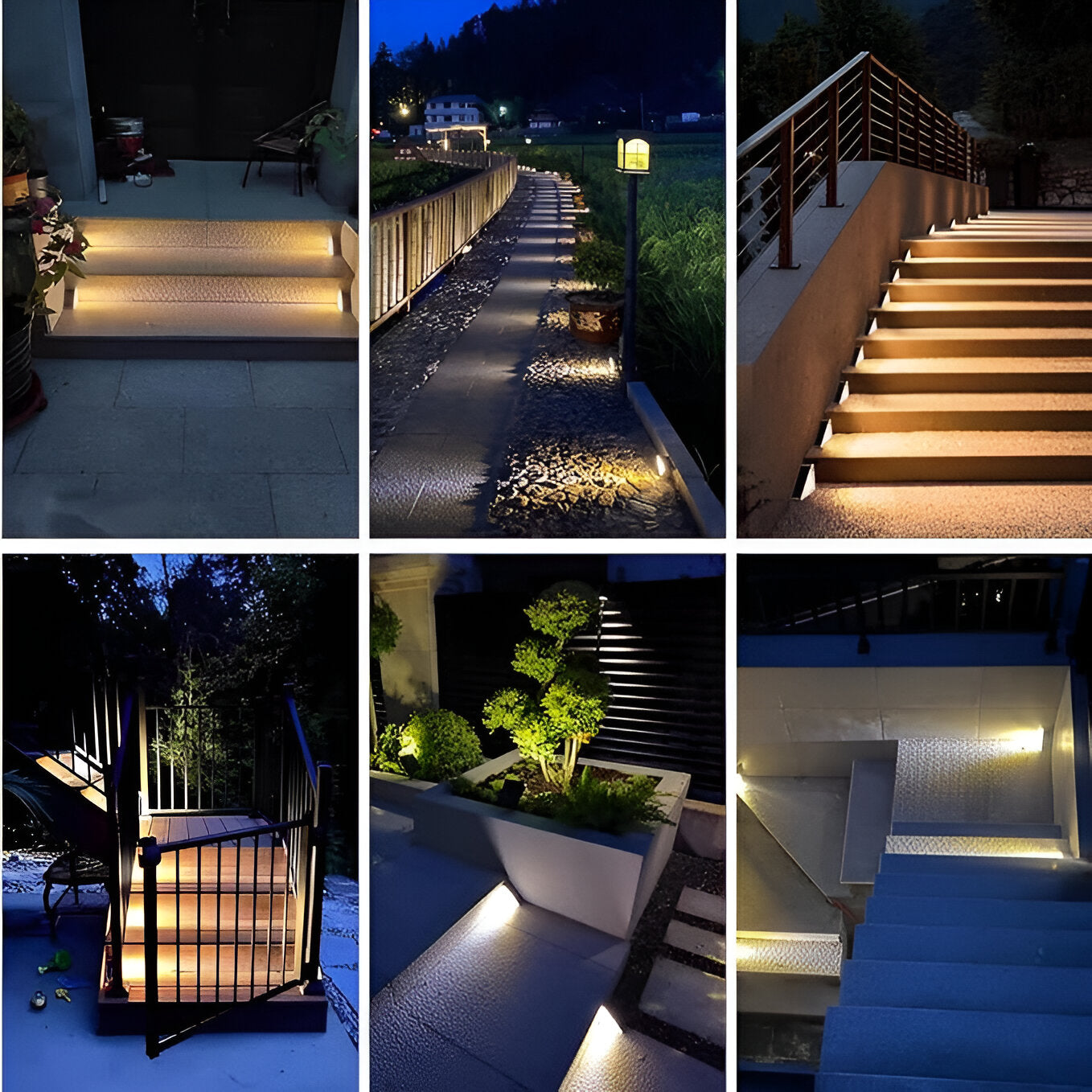 2-Pack Triangular Solar Step Lights – IP67 Waterproof LED Outdoor Garden Lights