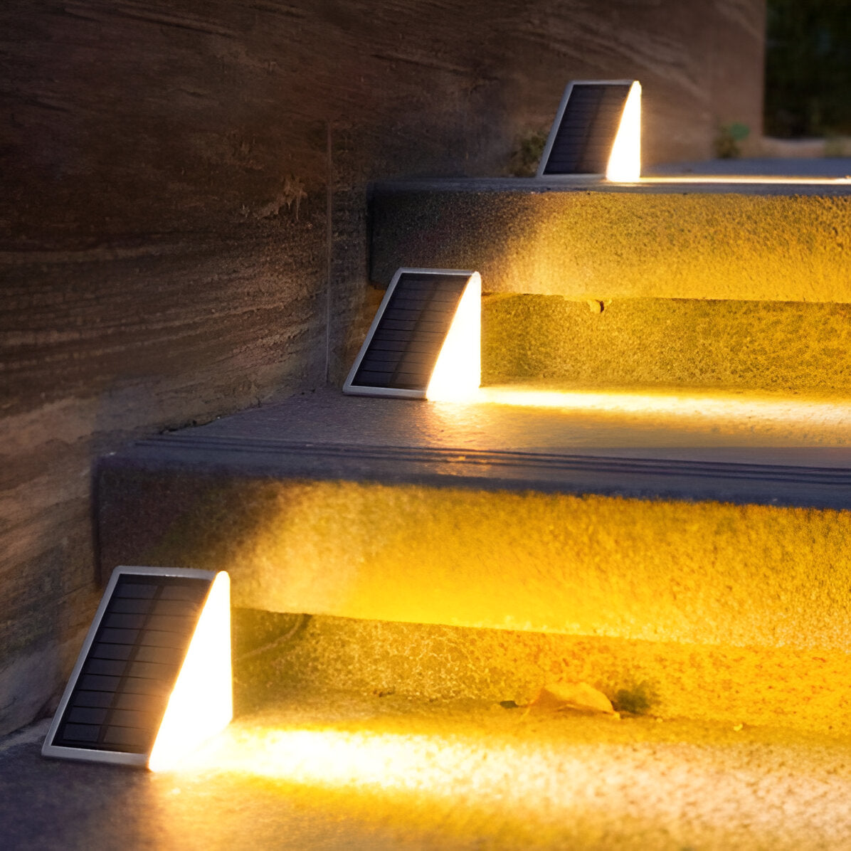 2-Pack Triangular Solar Step Lights – IP67 Waterproof LED Outdoor Garden Lights