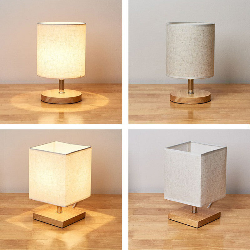 LinenWood Minimalist Table Lamp – Natural Wooden Base & Linen Shade for Warm, Modern Lighting