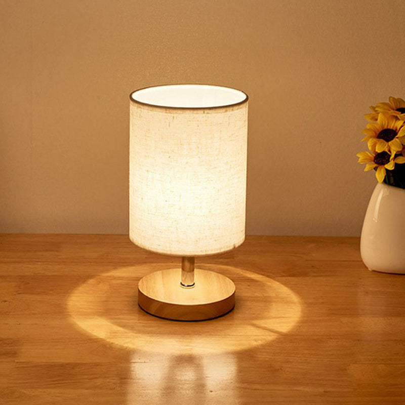 LinenWood Minimalist Table Lamp – Natural Wooden Base & Linen Shade for Warm, Modern Lighting