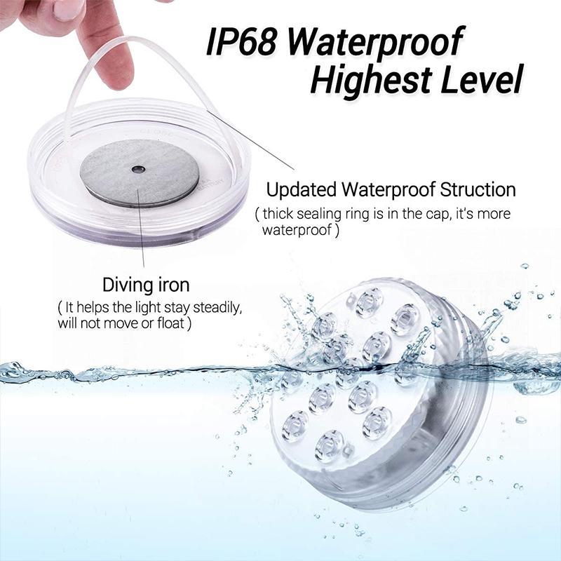 Remote Control Waterproof LED Pool Light – Magnetic & Suction Submersible RGB Lamp