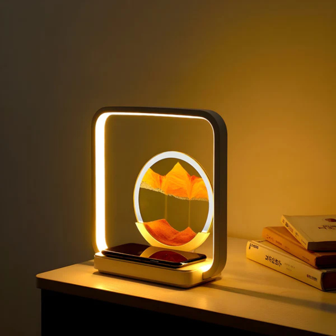 SandAura | 3D LED Night Lamp with Flowing Sand Art