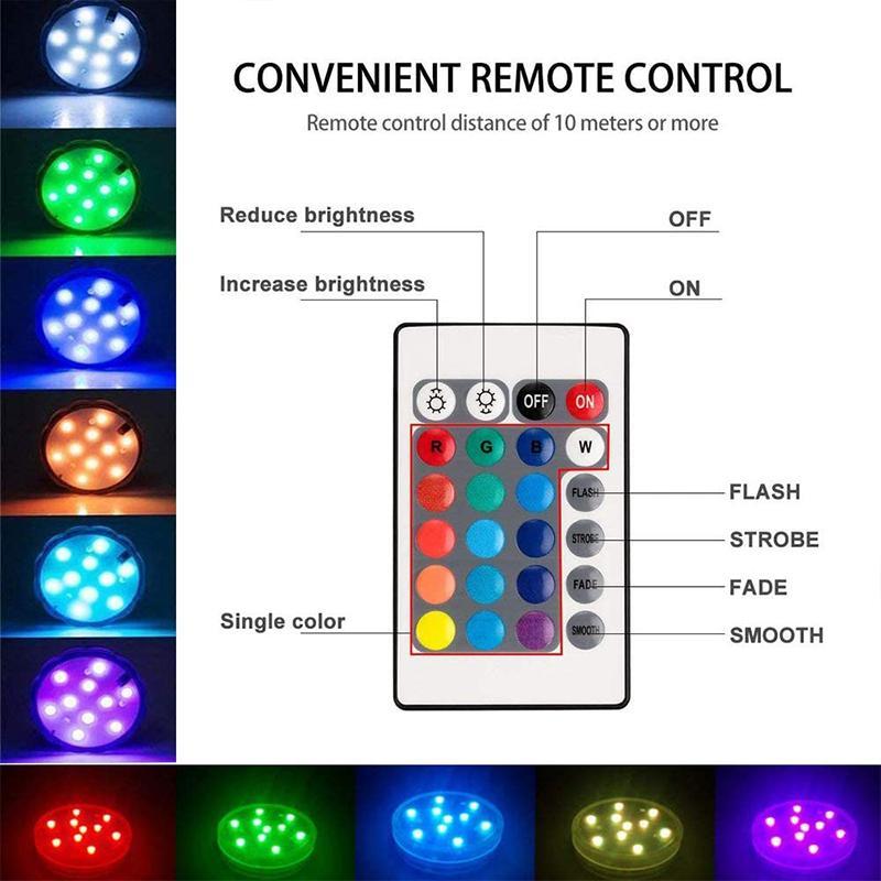 Remote Control Waterproof LED Pool Light – Magnetic & Suction Submersible RGB Lamp