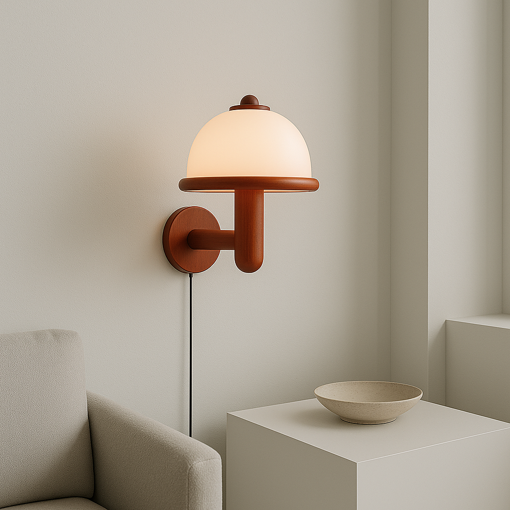 NordShroom | Wooden Wall Lamp in Scandinavian Mushroom Style