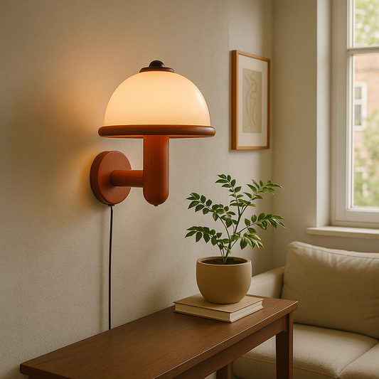 NordShroom | Wooden Wall Lamp in Scandinavian Mushroom Style