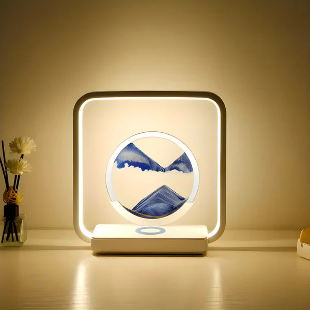 SandAura | 3D LED Night Lamp with Flowing Sand Art