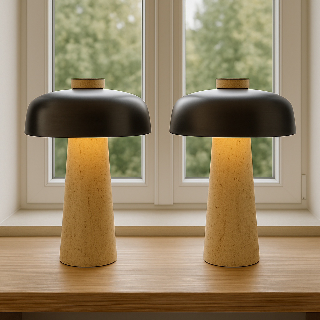 Lunava | Travertine Table Lamp – Warm Light & Modern Minimalist Design