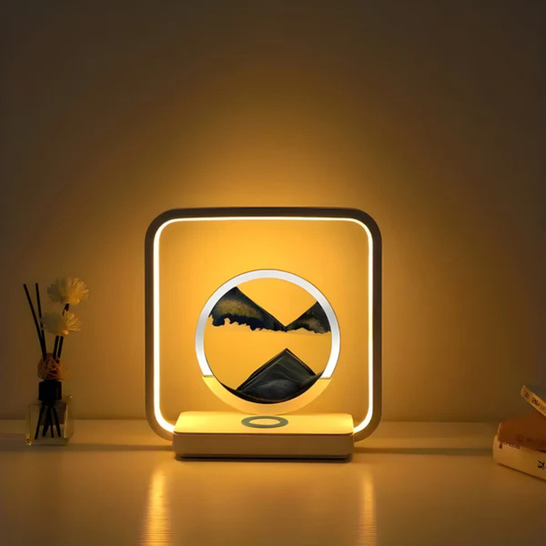 SandAura | 3D LED Night Lamp with Flowing Sand Art