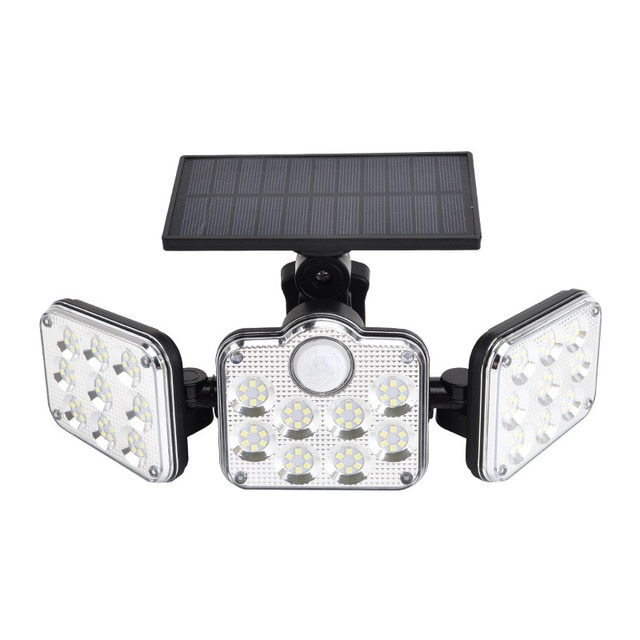 Solar LED Floodlight with Motion Sensor – 3-Head Outdoor Security Lighting for Garden, Driveway & Garage