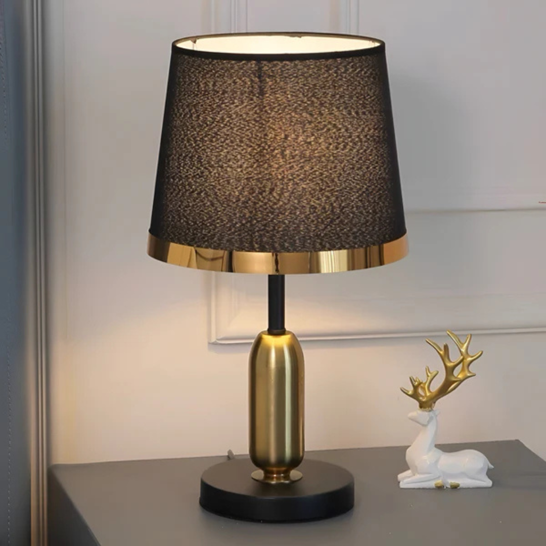 Lumivara Modern Black Fabric Table Lamp – Elegant Home Lighting