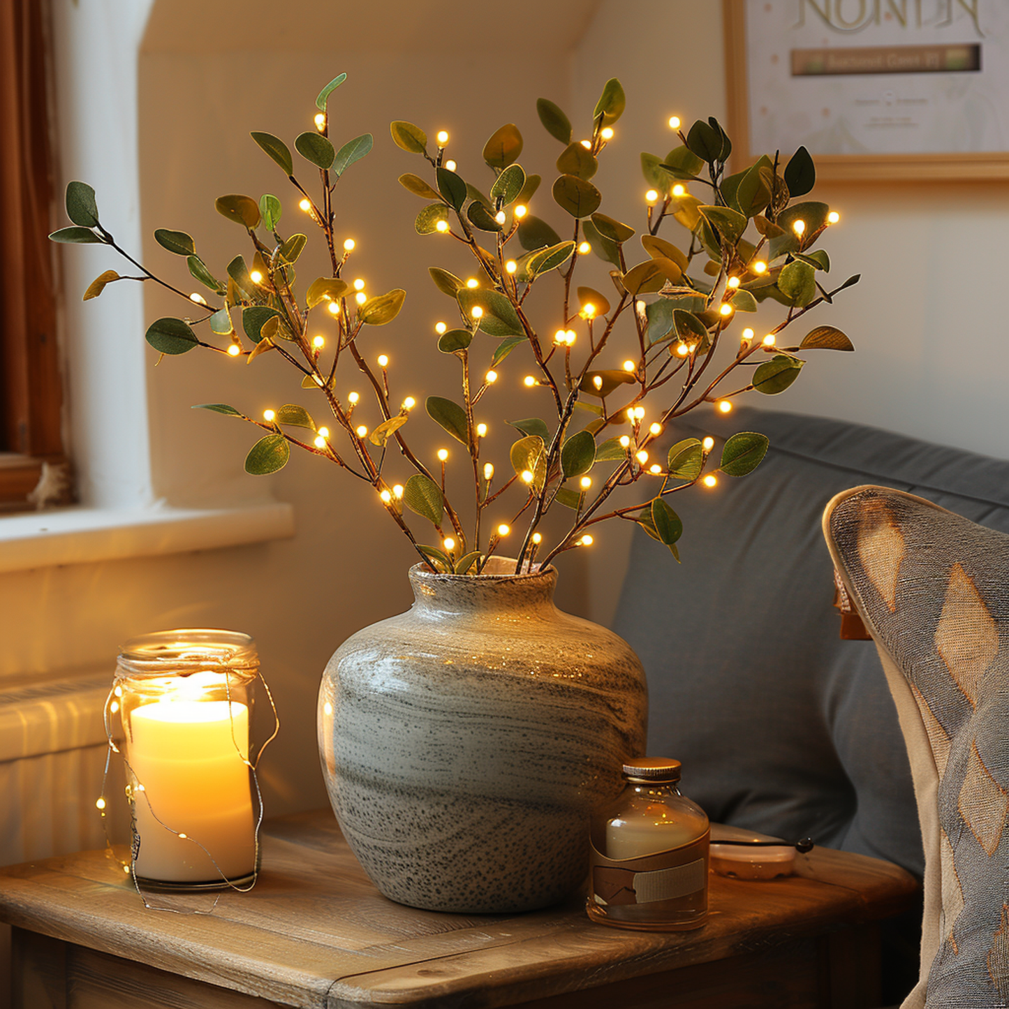 LumiVista Magical Olive Branch String Light – 70cm Elegant LED Decoration