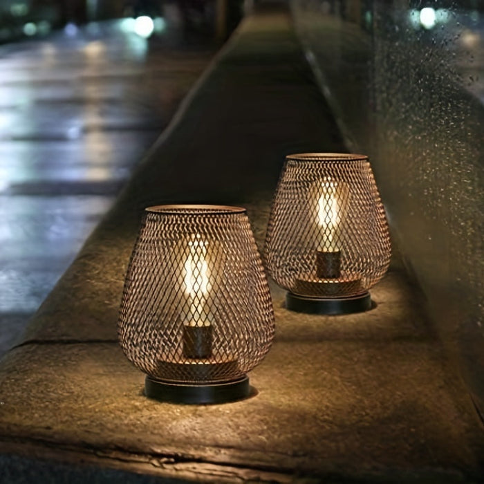 AuroraMesh Table Lamp Set – Industrial Style with Warm Ambient Lighting