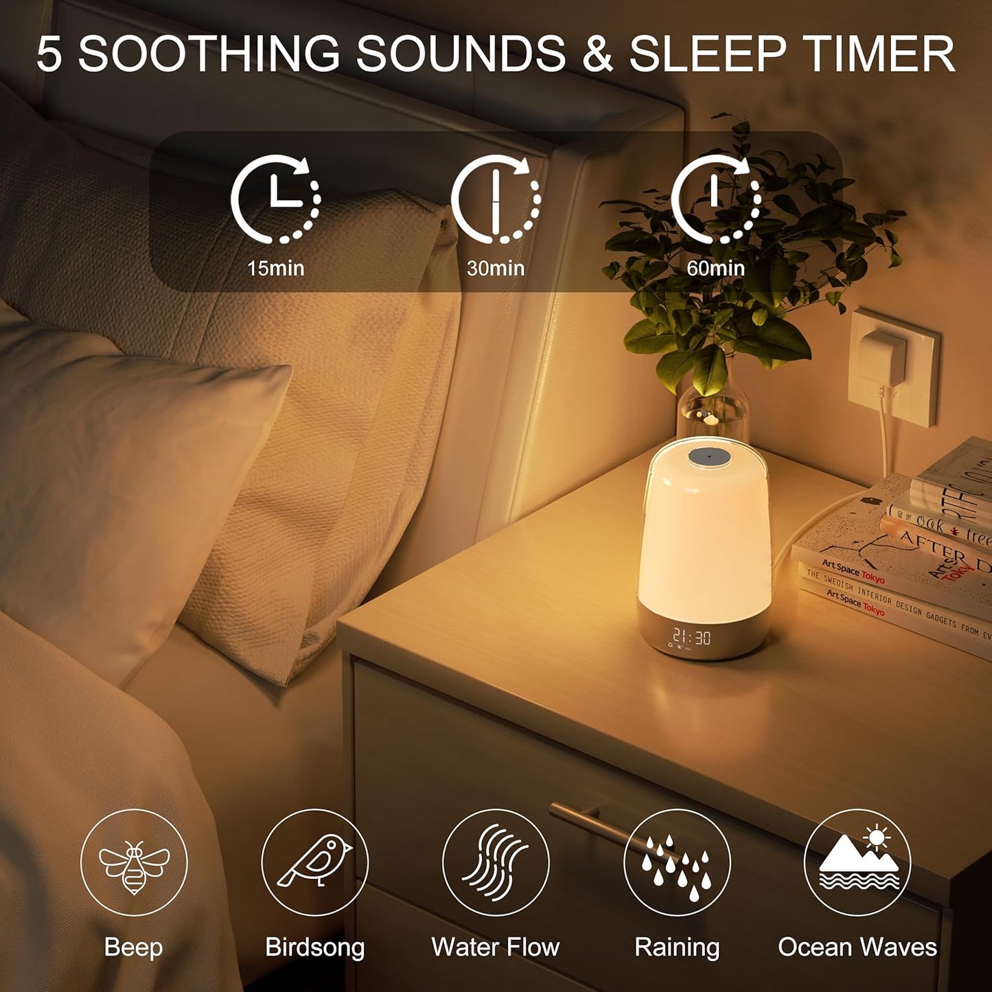 Aurora Wake-Up Light with Natural Sounds – Gentle Sunrise Alarm Clock for a Refreshing Start