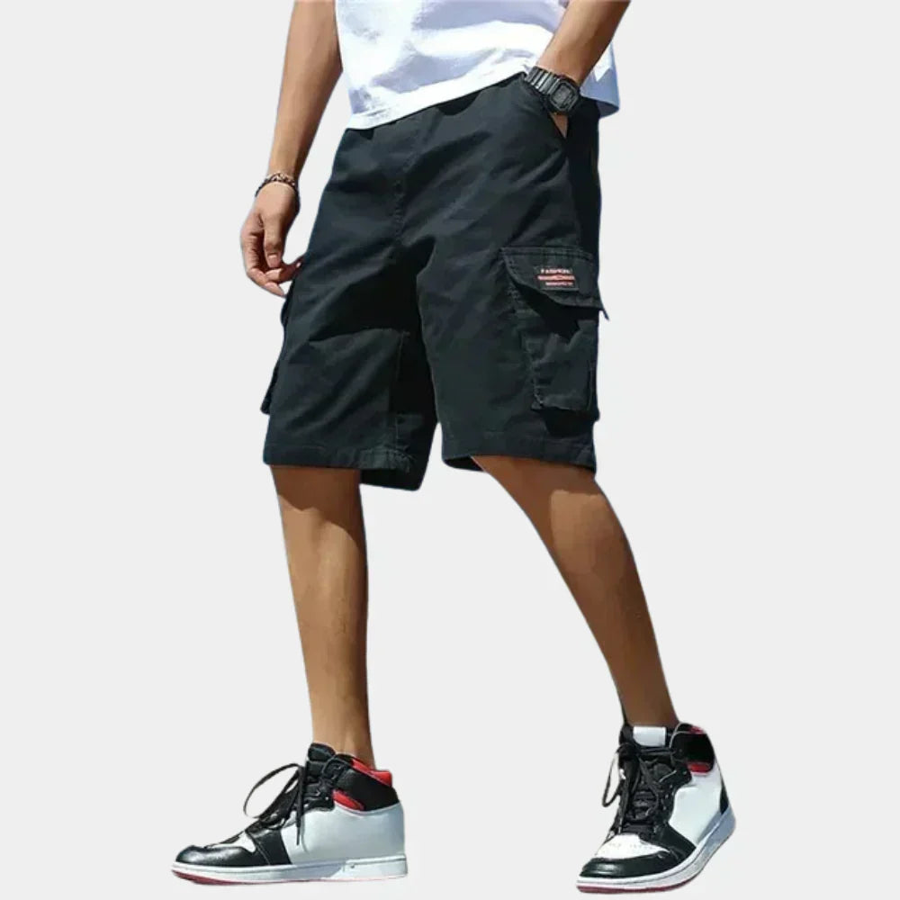 Men’s Cotton Cargo Shorts – Loose Fit with Pockets