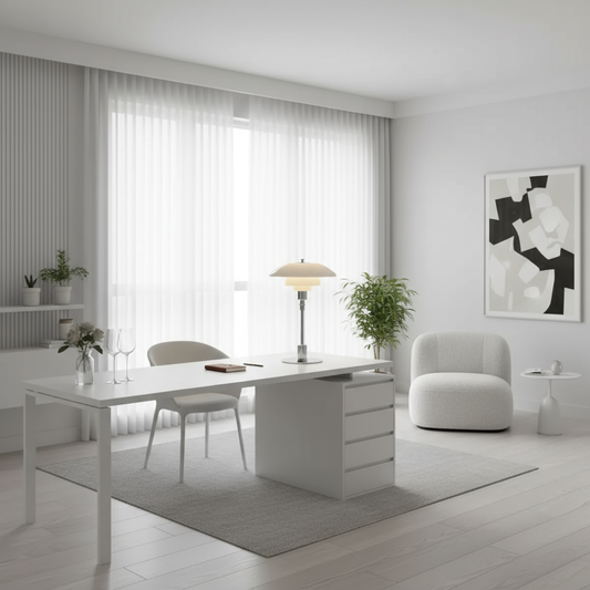 Scandinavian Dimmable Table Lamp – Modern Danish Designer Iron & Glass Lamp