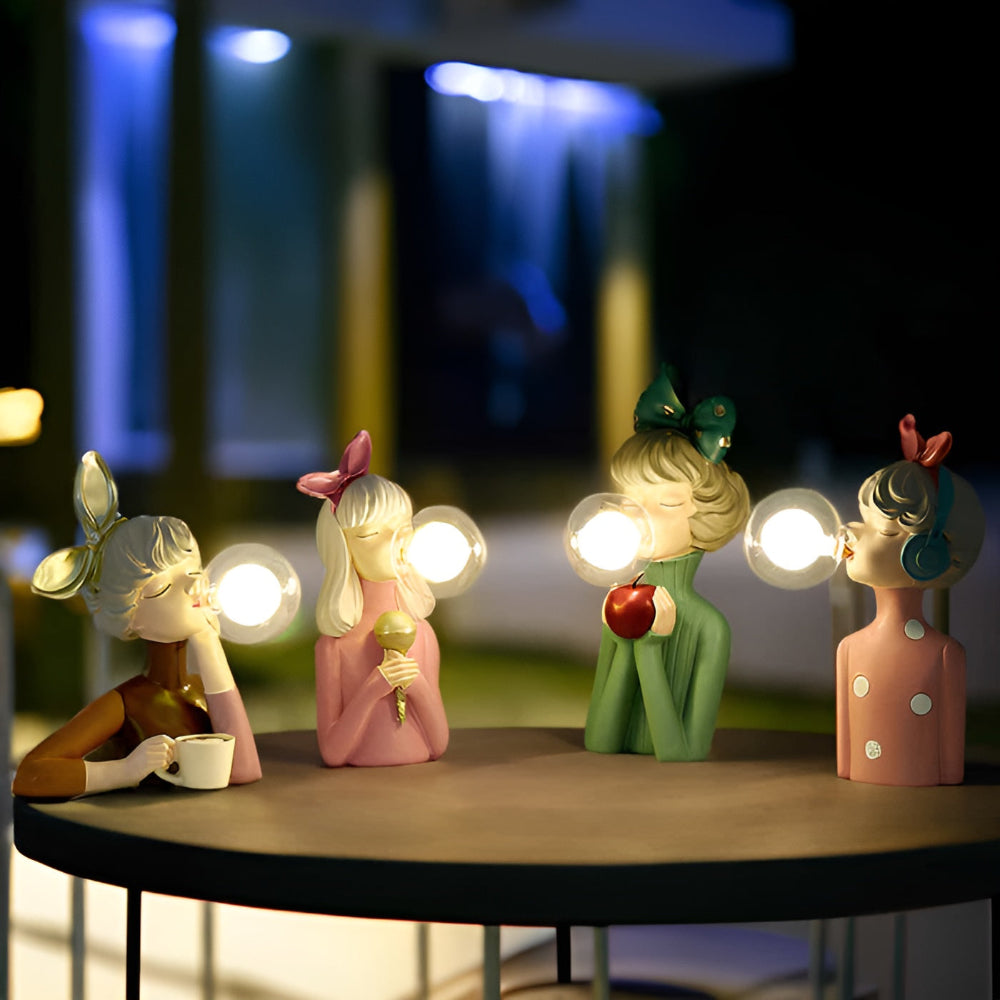 BubbleFairies Table Lamp – Enchanting Quartet Cartoon Girl Figurine Light