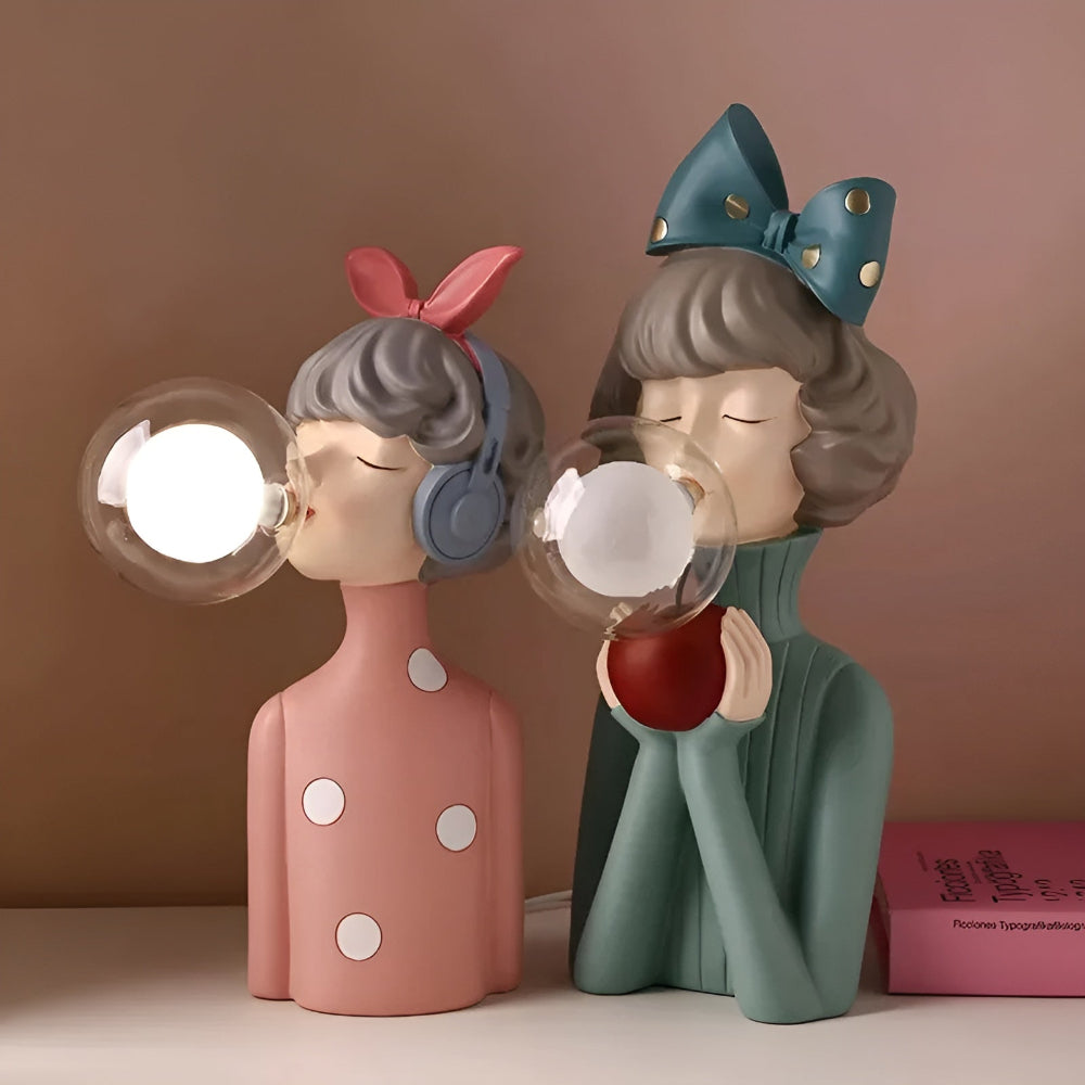 BubbleFairies Table Lamp – Enchanting Quartet Cartoon Girl Figurine Light