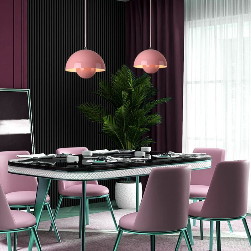 Half-Circle Colourful Chandelier – Modern Scandinavian Ceiling Light for Dining, Living & Office