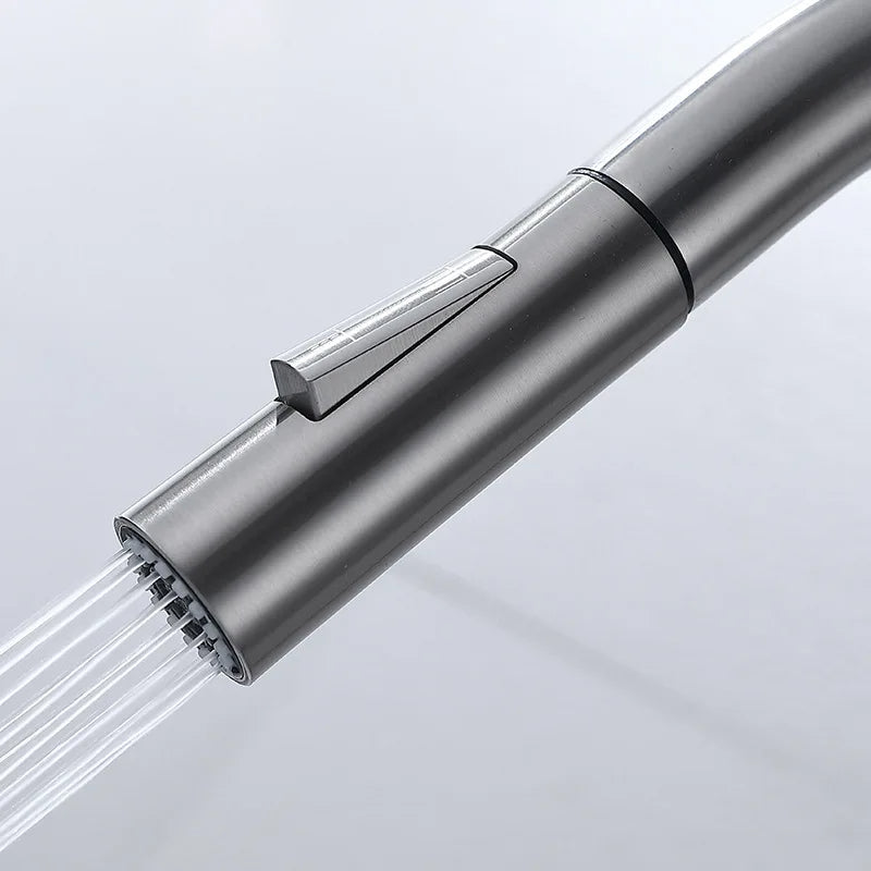 TouchTech Pull-Out Kitchen Tap – Sensor Touchless Mixer Tap with Flexible Spout | Modern Brass Faucet