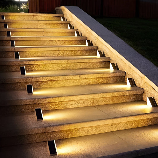2-Pack Triangular Solar Step Lights – IP67 Waterproof LED Outdoor Garden Lights