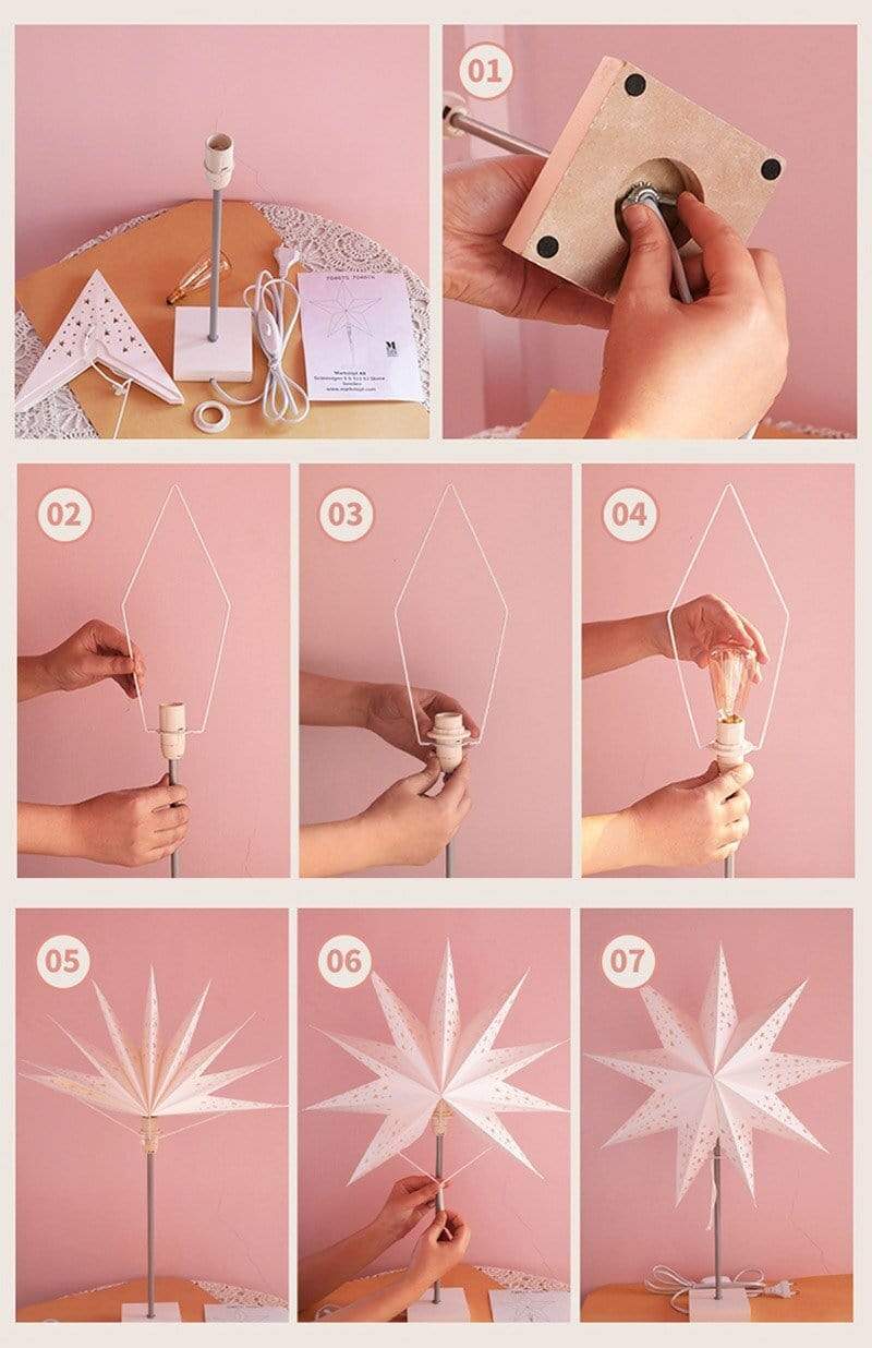 StellarGlow | Radiant LED Star Table Lamp – Wooden Base Ambient Light for Bedroom & Living Room Décor