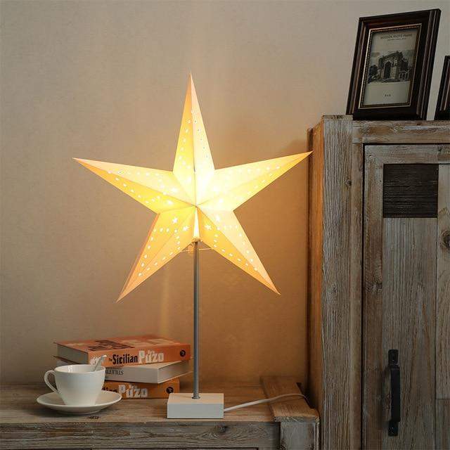 StellarGlow | Radiant LED Star Table Lamp – Wooden Base Ambient Light for Bedroom & Living Room Décor