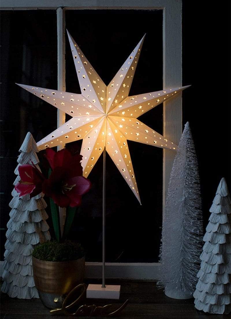 StellarGlow | Radiant LED Star Table Lamp – Wooden Base Ambient Light for Bedroom & Living Room Décor