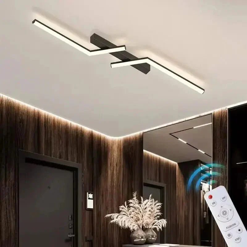 Modern Flush-Mounted LED Line Ceiling Light – Minimalist & Energy Efficient
