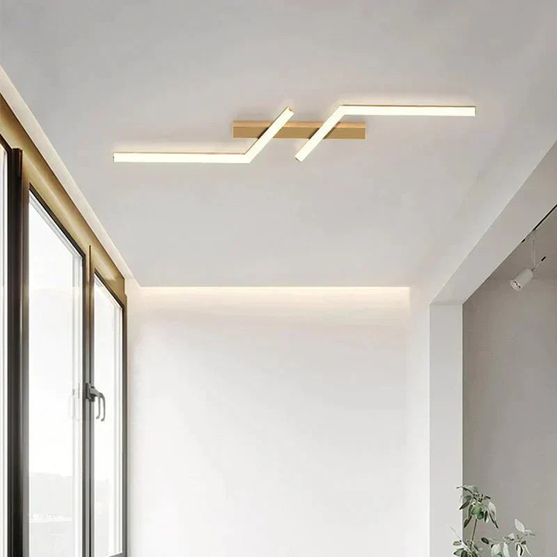 Modern Flush-Mounted LED Line Ceiling Light – Minimalist & Energy Efficient