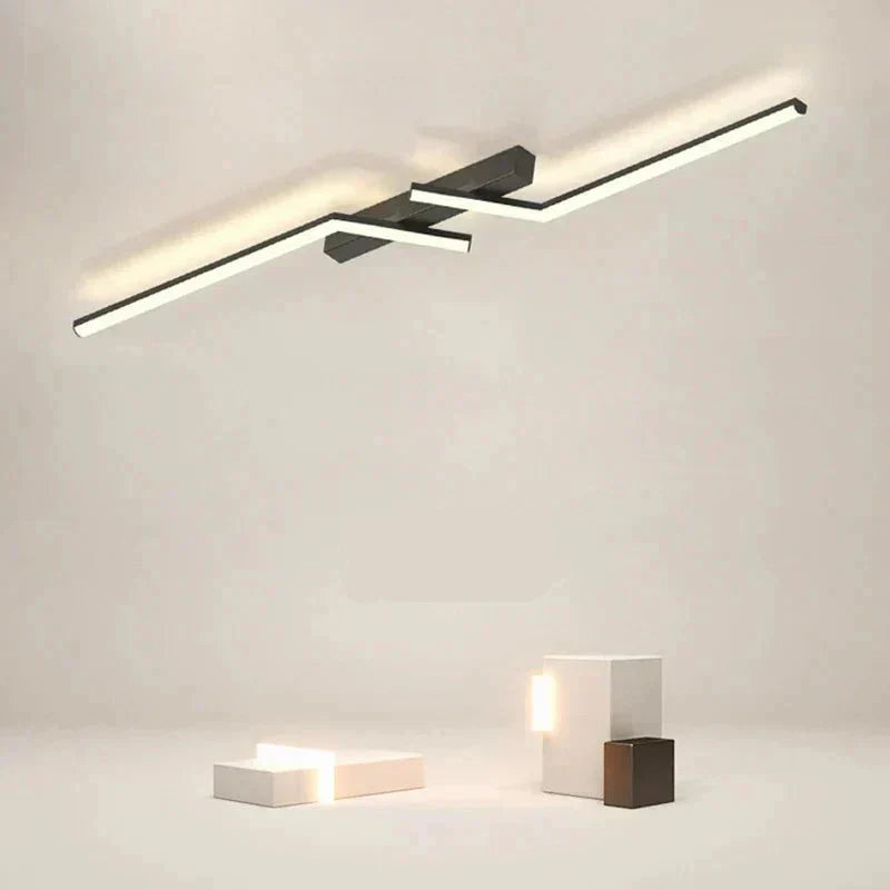 Modern Flush-Mounted LED Line Ceiling Light – Minimalist & Energy Efficient