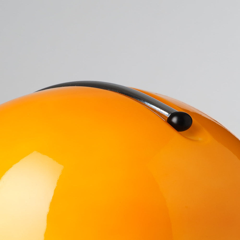 Mid-Century Modern Desk Lamp – Retro Orange Dome Design with USB Power