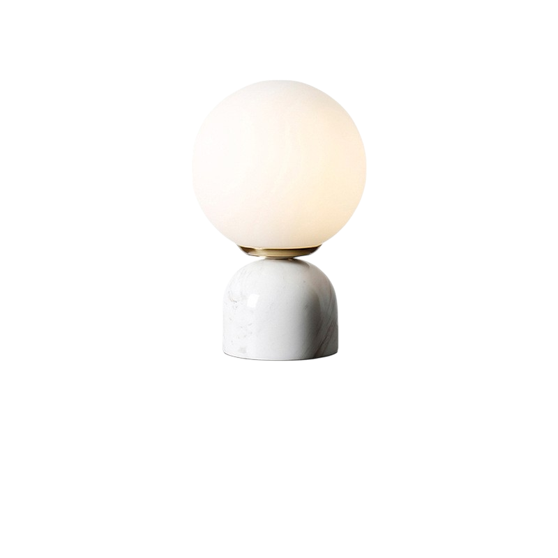 Marnor | Marble Table Lamp with Glass Shade – Scandinavian Minimalist Design