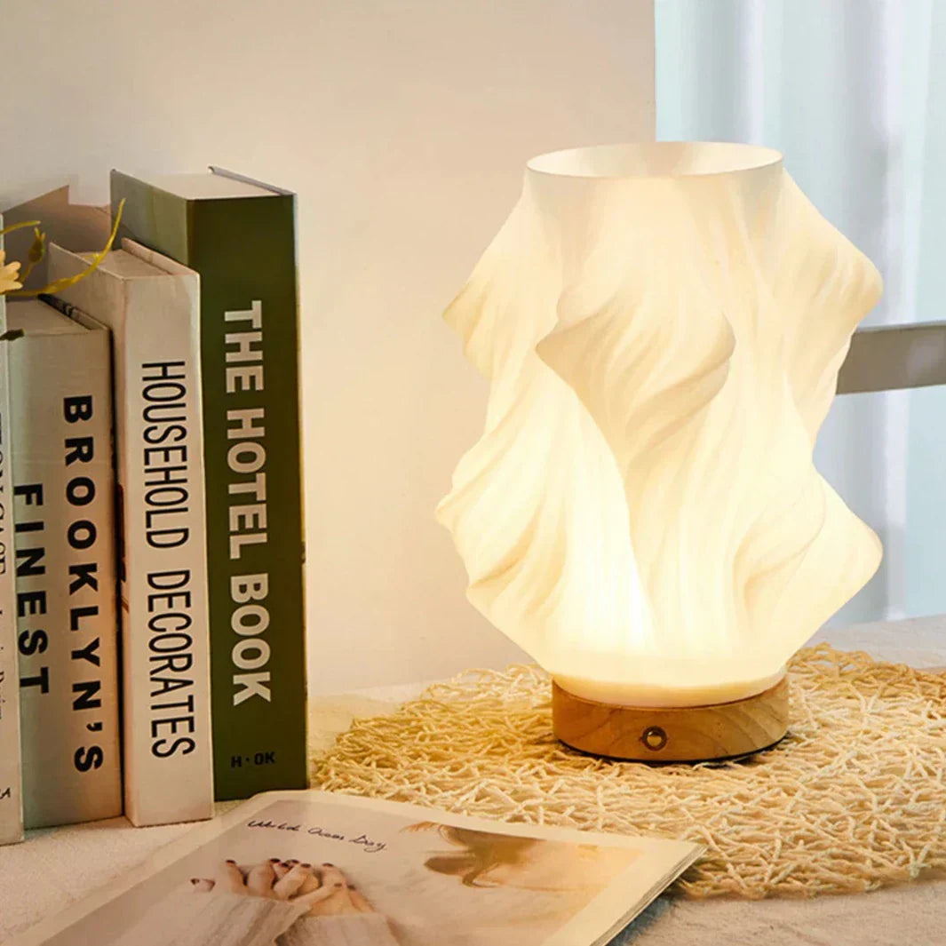 LunaSwirl | Luxury Modern Swirl LED Table Lamp – Elegant Ambient Lighting