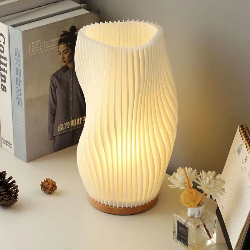 LunaSwirl | Luxury Modern Swirl LED Table Lamp – Elegant Ambient Lighting