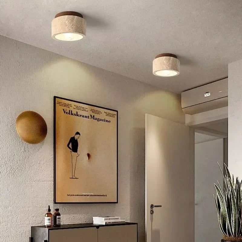 ÉclatPierre – Elegant Travertine Recessed LED Light