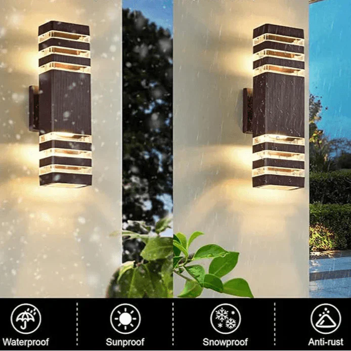 LumiBloc LED Outdoor Wall Light – Modern IP65 Up & Down Design with E27 Socket