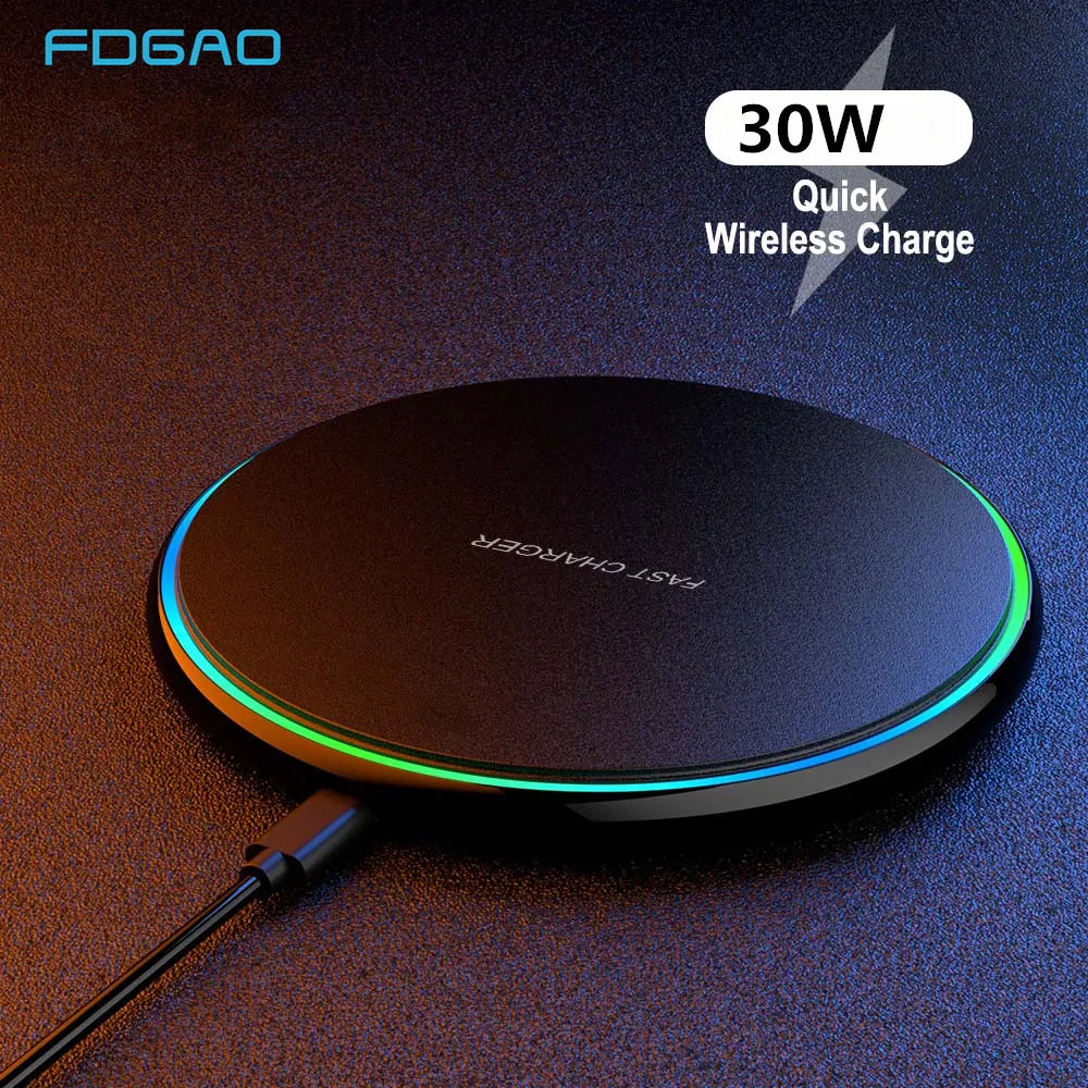 30W Fast Wireless Charging Pad | Premium USB-C MagSafe Charger for Apple iPhone, Samsung & Android