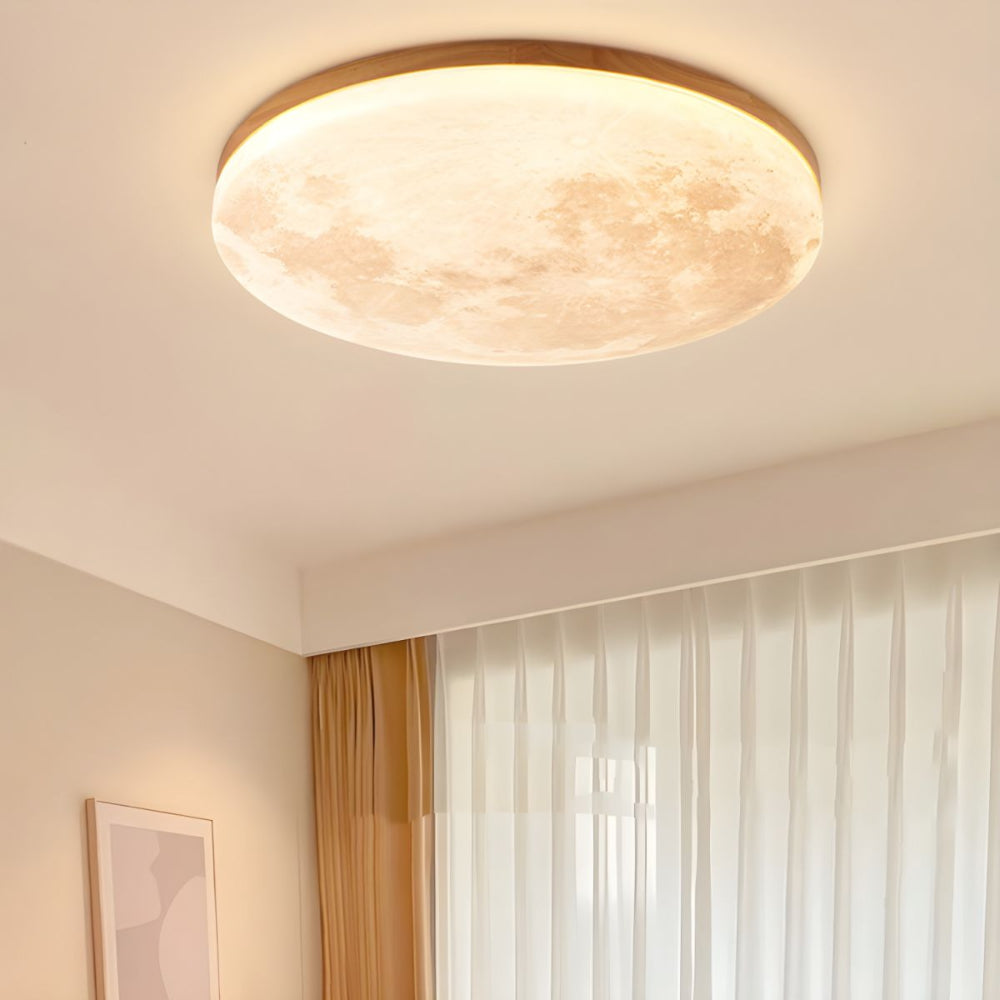 Modern Moon-Inspired LED Ceiling Light – Soft Ambient Flush Mount