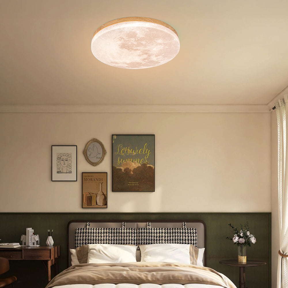 Modern Moon-Inspired LED Ceiling Light – Soft Ambient Flush Mount