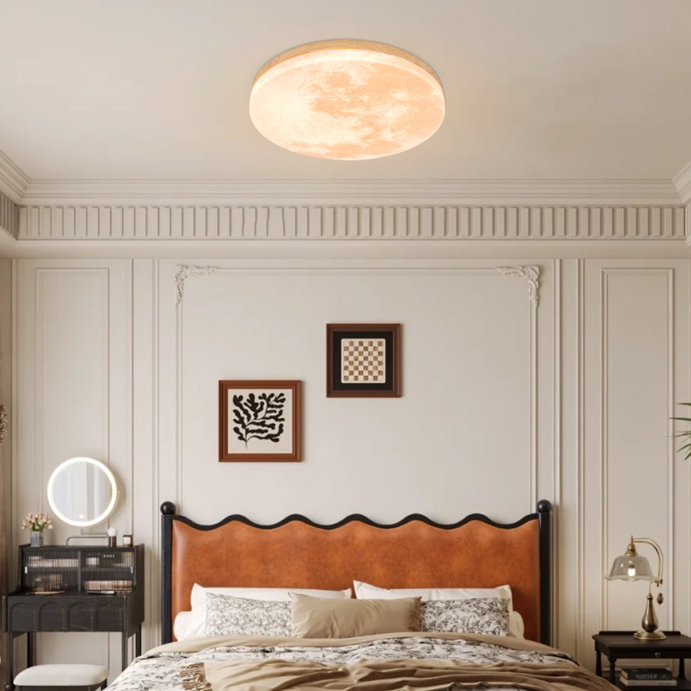 Modern Moon-Inspired LED Ceiling Light – Soft Ambient Flush Mount